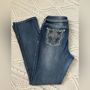 Women's Blue Denim Jeans Apt. 9 with Bling Back Pockets Size 12